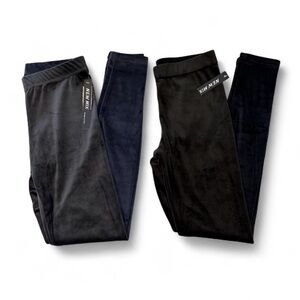 New Mix Velour Leggings Bundle Women’s Medium Grey Black Cozy Soft Comfy Relax